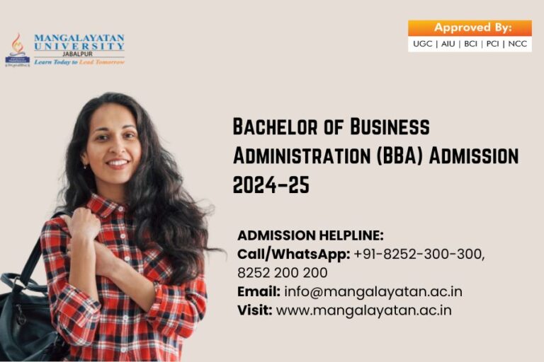 Shape Your Future in Business Leadership : Enroll Now for BBA Admission 2024–25 at Mangalayatan University.