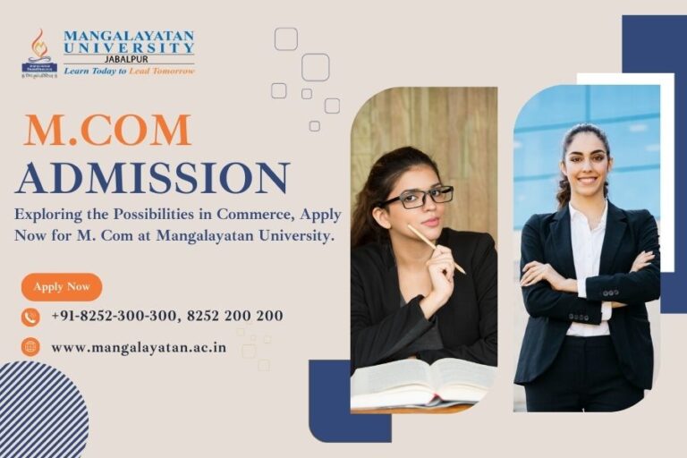 Exploring the Possibilities in Commerce, Apply Now for M. Com at Mangalayatan University.