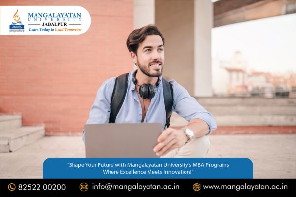 Visual representation of MBA admission process at Mangalayatan University, emphasizing online enrollment